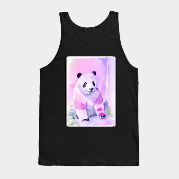 Panda Watercolor Portrait 2 Tank Top by Hilltop Pixel